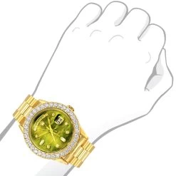 18K Gold Rolex Oyster Perpetual Diamond Watch For Men 3.65ct Green MOP DIal 6 18K Gold Rolex Oyster Perpetual Diamond Watch For Men 3.65ct Green MOP DIal -Watch Store 18k gold rolex oyster perpetual diamond watch for men 365ct green mop dial bod