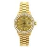 Ladies 18K Gold Rolex Presidential Datejust 26mm Diamond Watch Champagne Dial 1.2ct