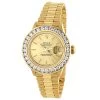 18K Gold Ladies ROLEX Oyster Diamond Watch Perpetual Datejust 3ct