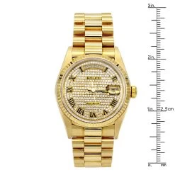 18K Gold Rolex President Diamond Watch For Men 1ct 36mm -Watch Store 18k yellow gold rolex president diamond watch for men 1ct ruler