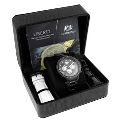 2 Carat Black Diamond Bezel Watch For Men By Luxurman -Watch Store 2 carat black diamond bezel watch for men by luxurman 4