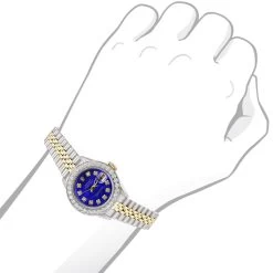 1.7 Carat 26mm Rolex Datejust Ladies Diamond Bezel Watch 179173 Blue Dial -Watch Store 26mm diamond bezel datejust blue dial rolex watch for women 17ct 179173 968814 body