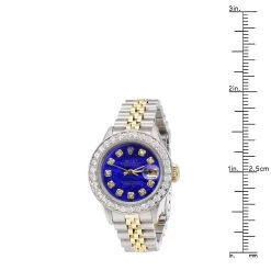 1.7 Carat 26mm Rolex Datejust Ladies Diamond Bezel Watch 179173 Blue Dial -Watch Store 26mm diamond bezel datejust blue dial rolex watch for women 17ct 179173 968814 ruler