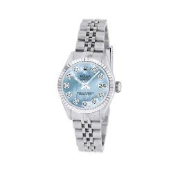 Women's Diamond Watch Rolex Datejust 26mm Blue Dial W01222