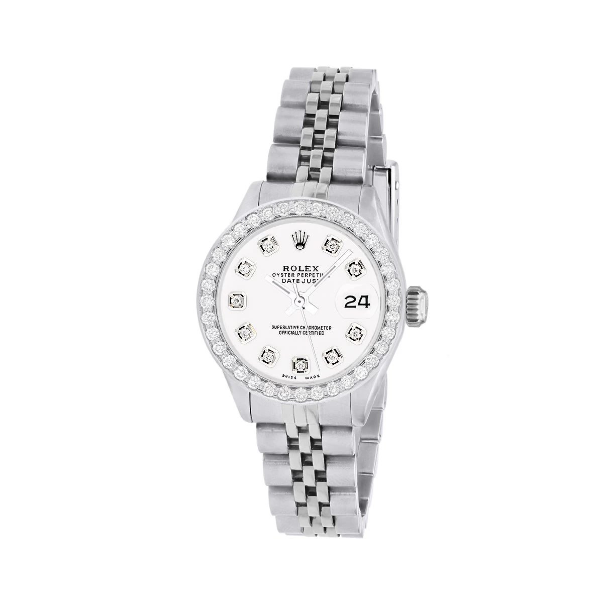 Women's Diamond Watch Rolex Datejust 26mm White Dial W00362 1 Women's Diamond Watch Rolex Datejust 26mm White Dial W00362