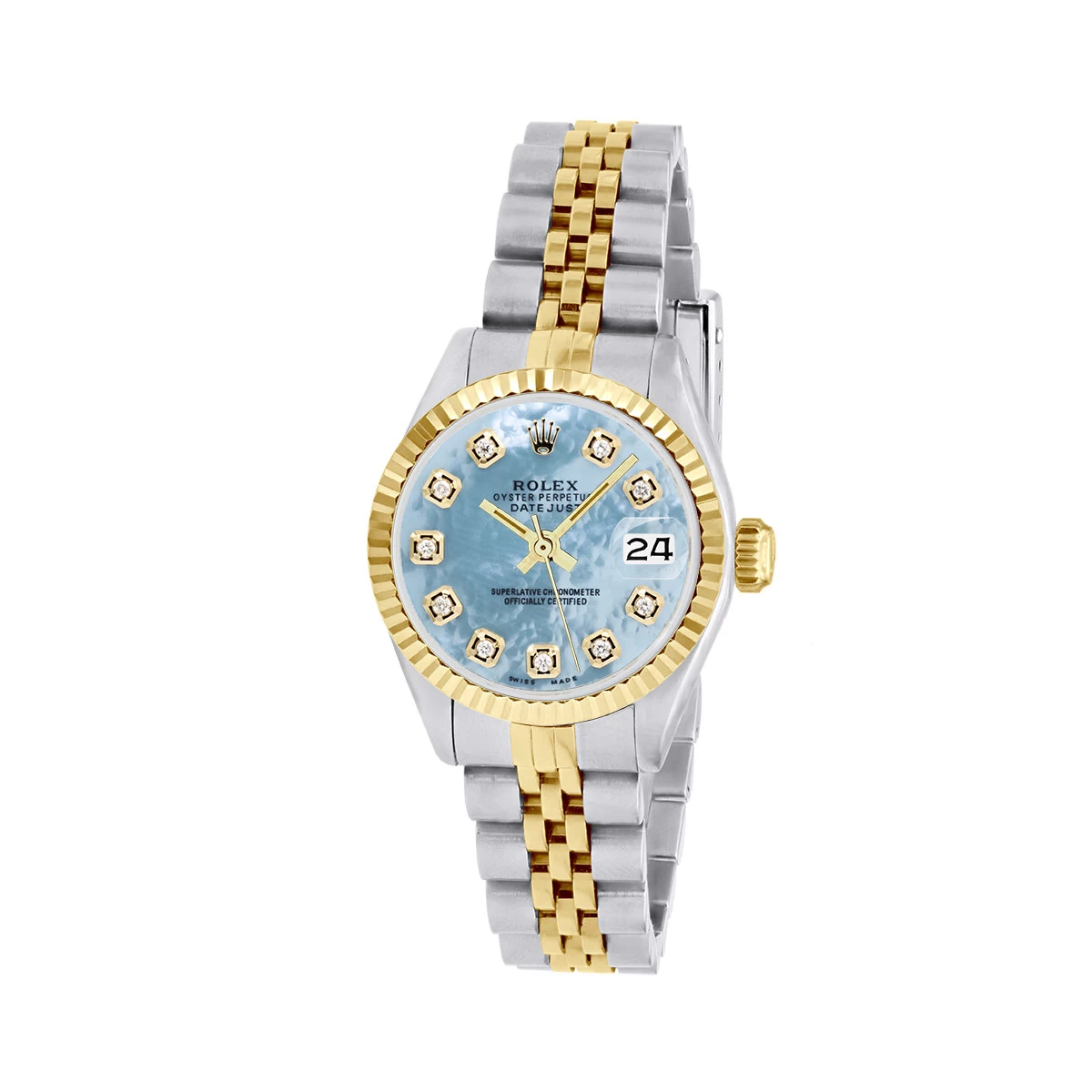 Women's Diamond Watch Rolex Datejust Gold 26mm Blue Dial W00307 1 Women's Diamond Watch Rolex Datejust Gold 26mm Blue Dial W00307