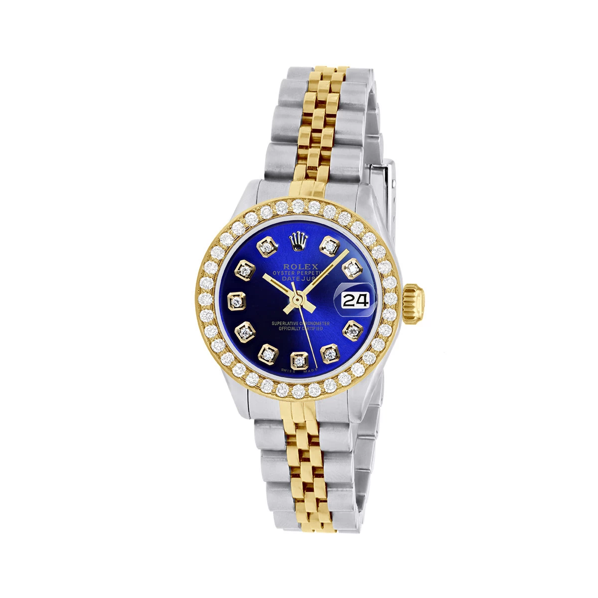 Women's Diamond Watch Rolex Datejust Gold 26mm Blue Dial W00817 1 Women's Diamond Watch Rolex Datejust Gold 26mm Blue Dial W00817