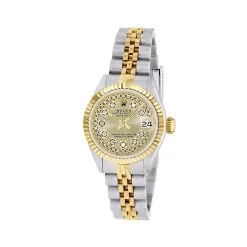 Women's Diamond Watch Rolex Datejust Gold 26mm W00257