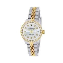 Women's Diamond Watch Rolex Datejust Gold 26mm W00345
