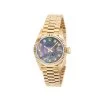 Women's Diamond Watch Rolex Datejust 18K Gold 26mm Black Mother Of Pearl Dial W00194