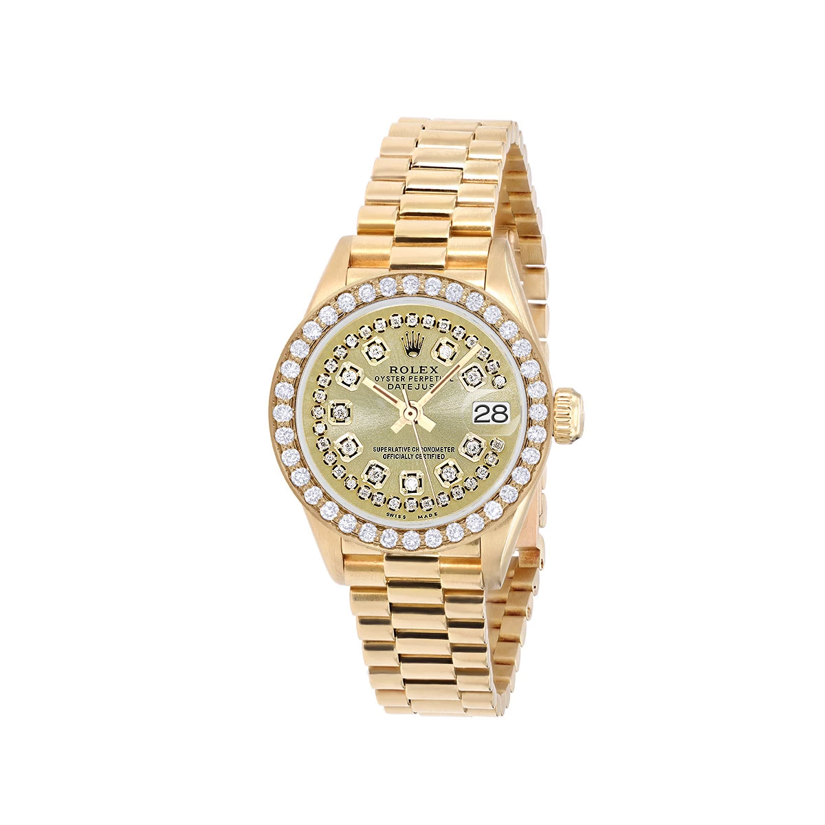 Women's Diamond Watch Rolex Datejust 18K Gold 26mm Champagne Dial 2 Women's Diamond Watch Rolex Datejust 18K Gold 26mm Champagne Dial - Image 2