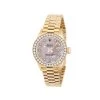 Women's Diamond Watch Rolex Datejust 18K Gold 26mm Pink Dial W00181