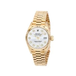 Women's Diamond Watch Rolex Datejust 18K Gold 26mm Silver Tone Dial W00235 -Watch Store 26yeprsilver1 pl