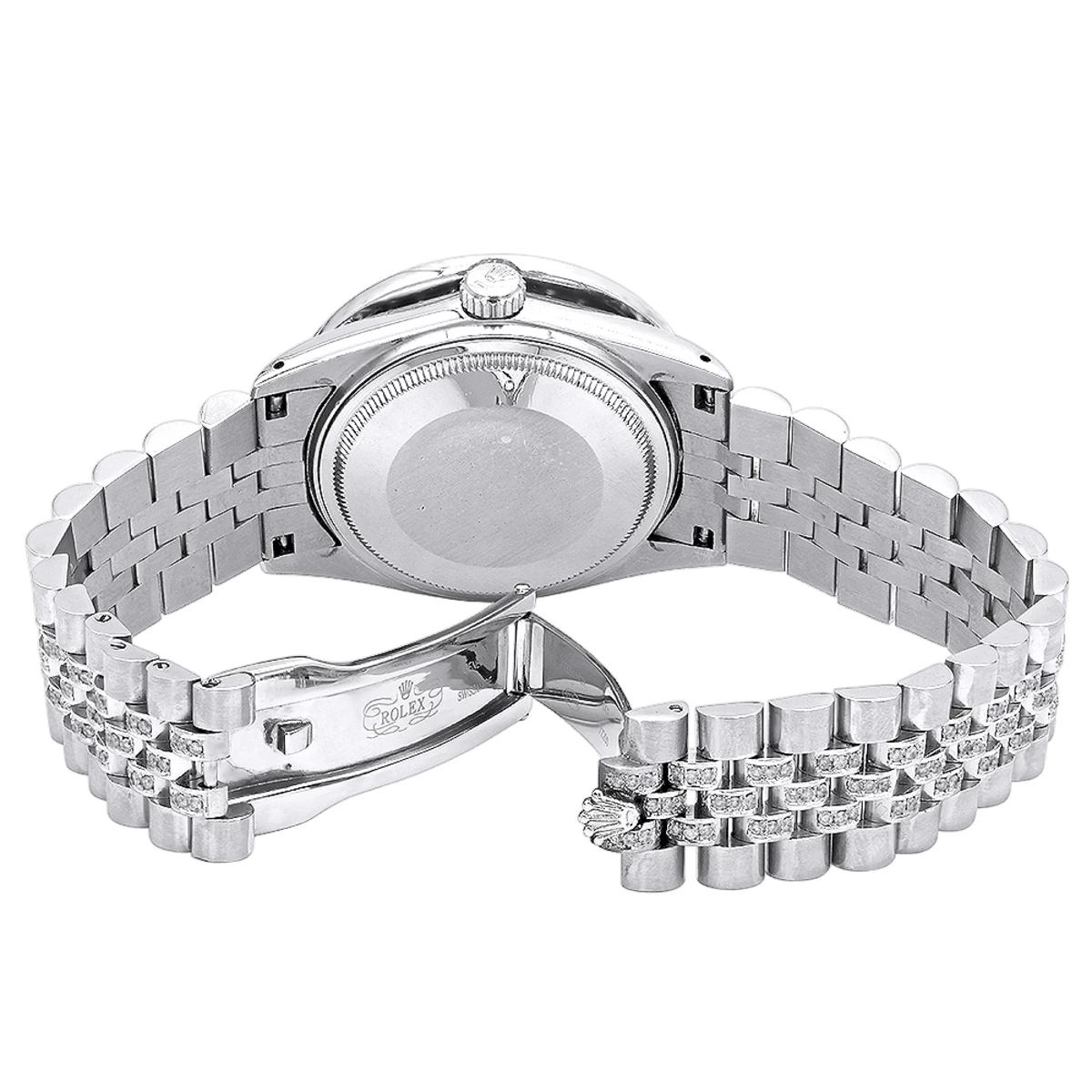 36mm Men's Diamond 4.25 Carat Rolex Datejust Watch Oyster Perpetual Black Dial 2 36mm Men's Diamond 4.25 Carat Rolex Datejust Watch Oyster Perpetual Black Dial - Image 2