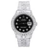 36mm Men's Diamond 4.25 Carat Rolex Datejust Watch Oyster Perpetual Black Dial