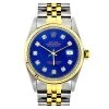 36mm Rolex Datejust Men's Diamond Watch Stainless Steel Yellow Gold Blue Dial