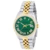 Men's Diamond Watch Rolex Datejust Yellow Gold 36mm Green Dial W00995