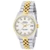 Men's Diamond Watch Rolex Datejust Gold 36mm White Dial W00445