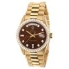 Men's Diamond Watch Rolex Day-Date Gold 36mm Red Dial