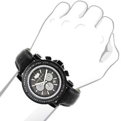 3ct Large Men's Black Diamond Watch MOP Dial W Chronograph Luxurman Escalade 7 3ct Large Men's Black Diamond Watch MOP Dial W Chronograph Luxurman Escalade -Watch Store 3ct large mens black diamond watch mop dial w chronograph luxurman escalade bod