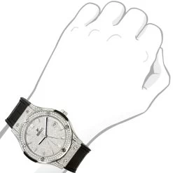 45mm Hublot Titanium Classic Fusion Diamond Watch For Men 3.5ct -Watch Store 45mm hublot titanium classic fusion diamond watch for men 35ct bod