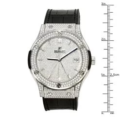 45mm Hublot Titanium Classic Fusion Diamond Watch For Men 3.5ct -Watch Store 45mm hublot titanium classic fusion diamond watch for men 35ct ruler