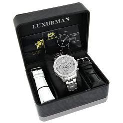 Celebrity Diamond Watch For Men By Luxurman 0.5ct Liberty -Watch Store 967878box box