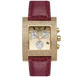 Aqua Master Designer Gold Tone Diamond Ladies Watch 2.75