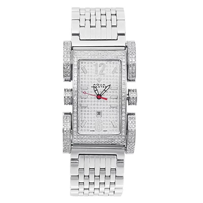 Aqua Master Silver Tone Diamond Ladies Watch 2.75ct Flex 1 Aqua Master Silver Tone Diamond Ladies Watch 2.75ct Flex