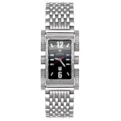 Aqua Master Diamond Ladies Watch 2.75ct Flex Black Dial