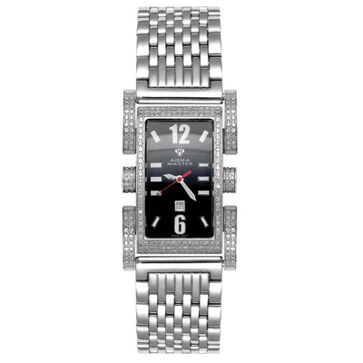Aqua Master Diamond Ladies Watch 2.75ct Flex Black Dial 1 Aqua Master Diamond Ladies Watch 2.75ct Flex Black Dial