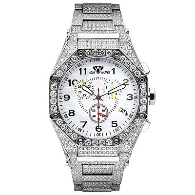 Aqua Master Men's Diamond Bracelet Watch 17.65 1 Aqua Master Men's Diamond Bracelet Watch 17.65