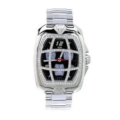 Aqua Master Men's 2.00ct Diamond Grille Watch Black Dial