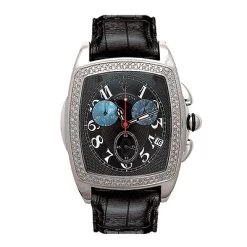 Aqua Master Men's 1.50ct Diamond Black Watch