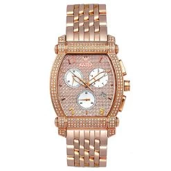 Aqua Master Unisex Real Diamond Watch 2.50ct Rose Gold Tone