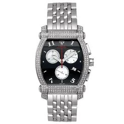 Aqua Master 2.50ct Unisex Real Diamond Watch Black Dial