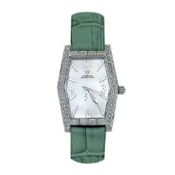 Aqua Master Women's Pave Diamond Watch 0.70ct Green Band