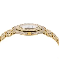 18K Gold Ladies Diamond Watch Audemars Piguet Royal Oak 27mm 67075ba White MOP Dial -Watch Store audemars piguet royal oak 27mm 67075ba white diamond dial with 9 00 ct diamonds 968641 ruler