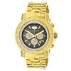 Black Dial Luxurman Diamond Watch 0.75ct Yellow Gold Plated Escalade