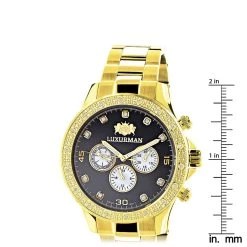 Black Dial Yellow Gold Plated Luxurman Diamond Watch For Men 0.2ct New 9 Black Dial Yellow Gold Plated Luxurman Diamond Watch For Men 0.2ct New -Watch Store black dial yellow gold plated luxurman diamond watch for men 02ct new ruler