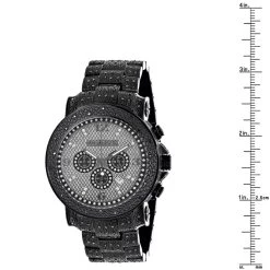 Oversized Iced Out Black Diamond Men's Watch By Luxurman 2ct Fully Paved -Watch Store black diamond mens watch by luxurman 2ct fully paved ruler 20220603