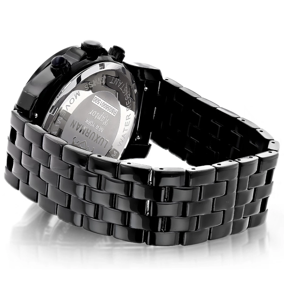 Black Diamond Watch By Luxurman Men's Watches 2.25ct 2 Black Diamond Watch By Luxurman Men's Watches 2.25ct - Image 2