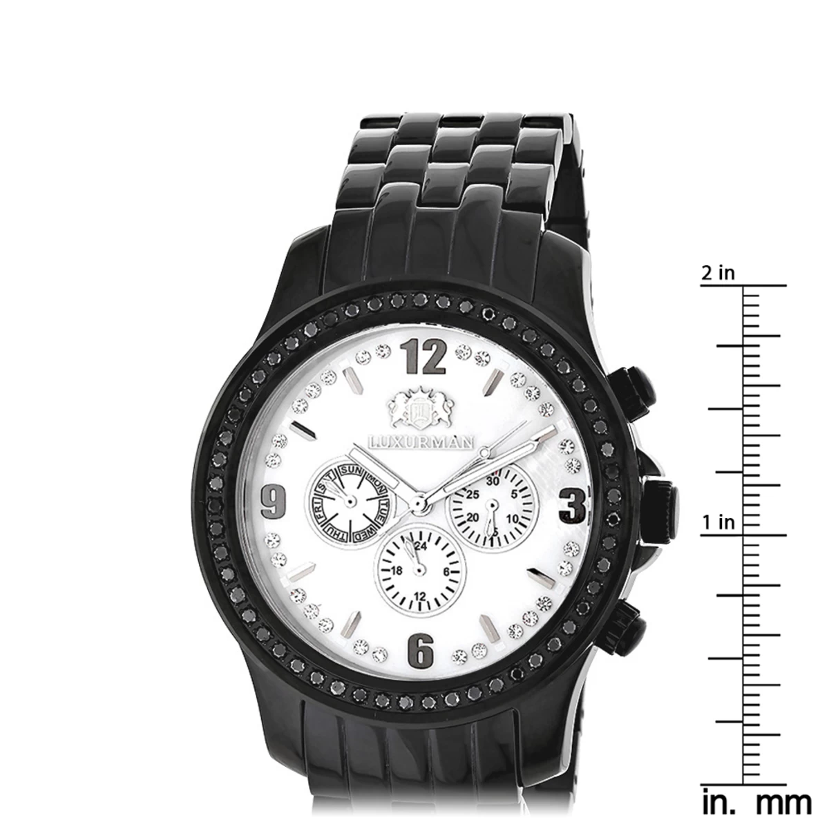Black Diamond Watch By Luxurman Men's Watches 2.25ct 5 Black Diamond Watch By Luxurman Men's Watches 2.25ct - Image 5