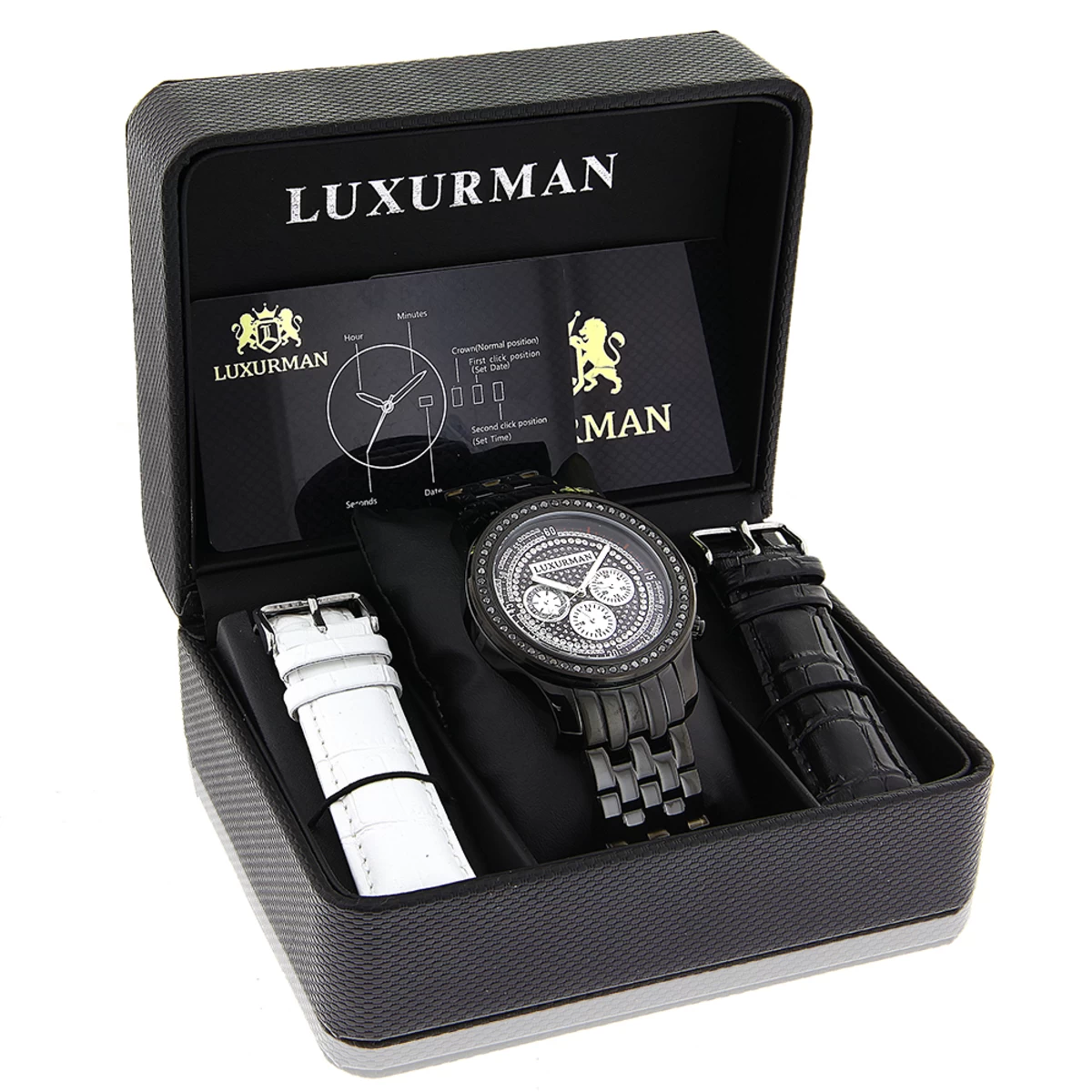 Black Diamond Watch For Men By LUXURMAN 2.25ct 4 Black Diamond Watch For Men By LUXURMAN 2.25ct - Image 4