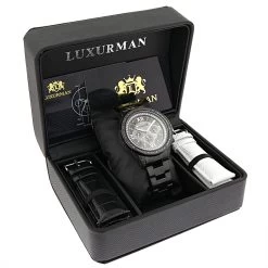 Black Diamond Luxurman Men's Diamond Watch Liberty -Watch Store black diamond watches luxurman mens diamond watch liberty box