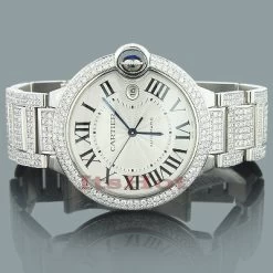 Custom Cartier Ballon Diamond Watch For Men 14.37ct