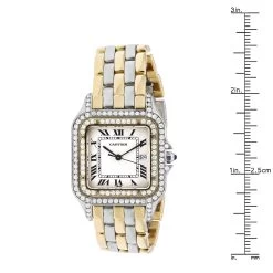 Cartier Women's Diamond Watch 27mm Panthere 18K Gold & Steel Two Tone -Watch Store cartier womens diamond watch 27mm panthere 18k yellow gold steel two tone 968917 ruler