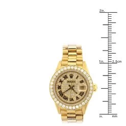 18K Gold Rolex Presidential Datejust Ladies Diamond Watch 2.5ct -Watch Store custom 18k gold rolex presidential datejust ladies diamond watch 25ct ruler