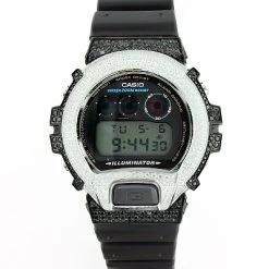 Casio Custom Black And White G-Shock Bezel With Crystals -Watch Store custom black and white g shock bezel with crystals 3