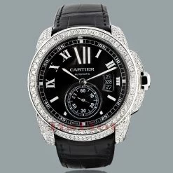 Custom Cartier De Calibre Men's Diamond Watch 9.25ct